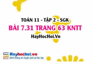 Bài 7.31 trang 63 Toán 11 tập 2 Kết nối tri thức